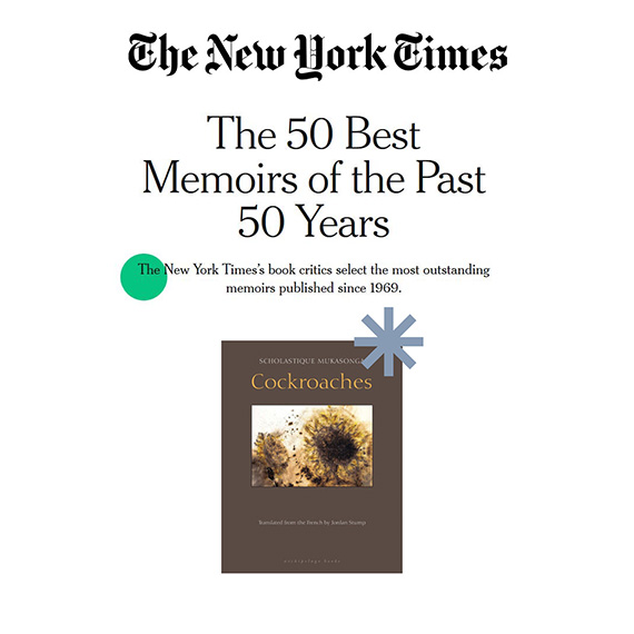 My Book Cockroaches included among THE New York Times's best 50 memoirs published since 1969. 