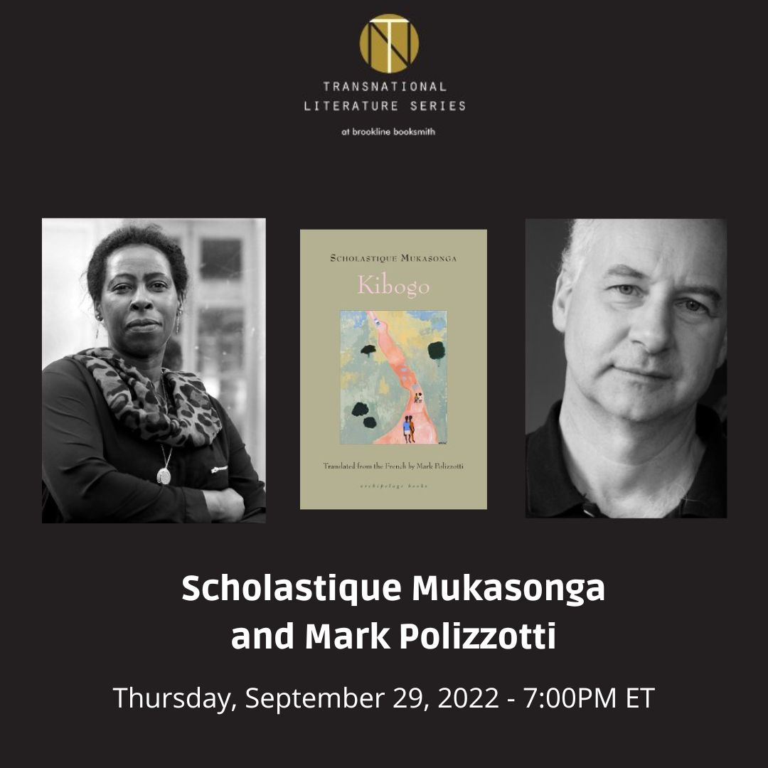 Scholastique Mukasonga and Mark Polizzotti at Brookline Booksmith to celebrate Kibogo rwanda novel