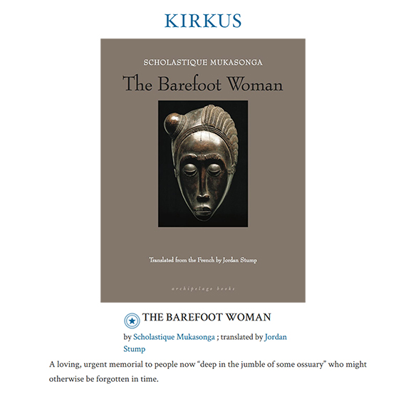 Kirkus Reviews : The Barefoot Woman by Scholastique Mukasonga, memoir Rwanda genocide