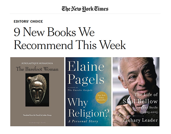 The New York Times : “9 New Books We Recommend This Week.”