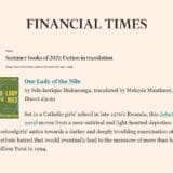 Our lady of Nile dans la Summer books of 2021 du Financial Times